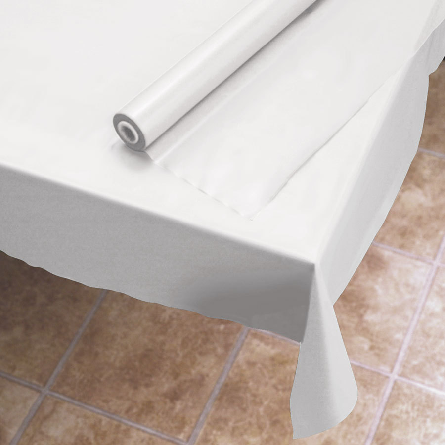 40"x300' White Plastic Table Cover Roll Dovs by the Case Dovs by