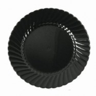 Classicware 6″ Black Plastic Plate 180/Case