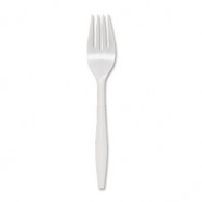 White Plastic Medium Weight Fork 1000/Case