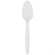 White Plastic Medium Weight Spoon 1000/Case