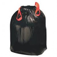 Essential 30 Gallon Black Drawstring Trash Bag 6/28 Case