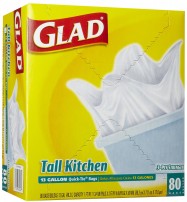 Glad 13 Gallon White Flap Tie Trash Bag 4/80 Case
