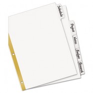 Avery White Write On Tab Dividers 5/Pack