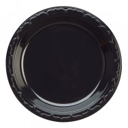 Genpak 9″  Black Plastic Plates– 500/case