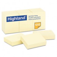 Highland Self-Stick 1.5×2 Yellow Notes 12/Pack