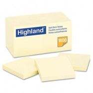 Highland Self-Stick 3×3 Yellow Notes 18/Pack