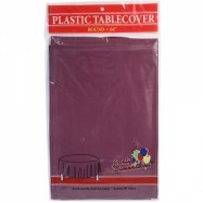 84″ Round Burgundy Plastic Table Cover- 36/case