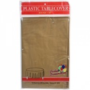 84″ Round Gold Plastic Table Cover- 36/case
