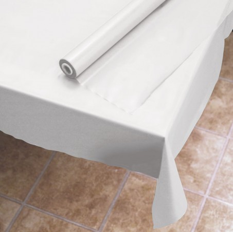 40″x300′ White Plastic Table Cover Roll