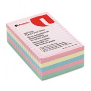 Universal Self-Stick 4×6 Lined Pastel Notes 5/Pack